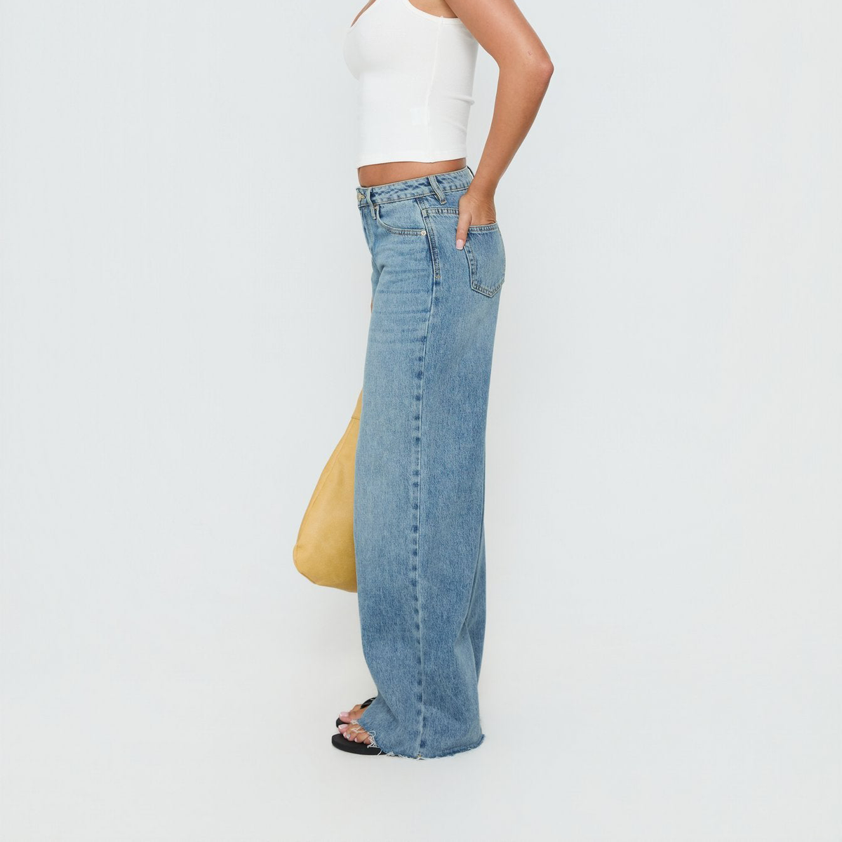 Low Rise Straight Leg Light Wash Denim Jeans