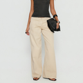 Mid Rise Wide Leg Ecru Wash Star Stitch Denim Jeans