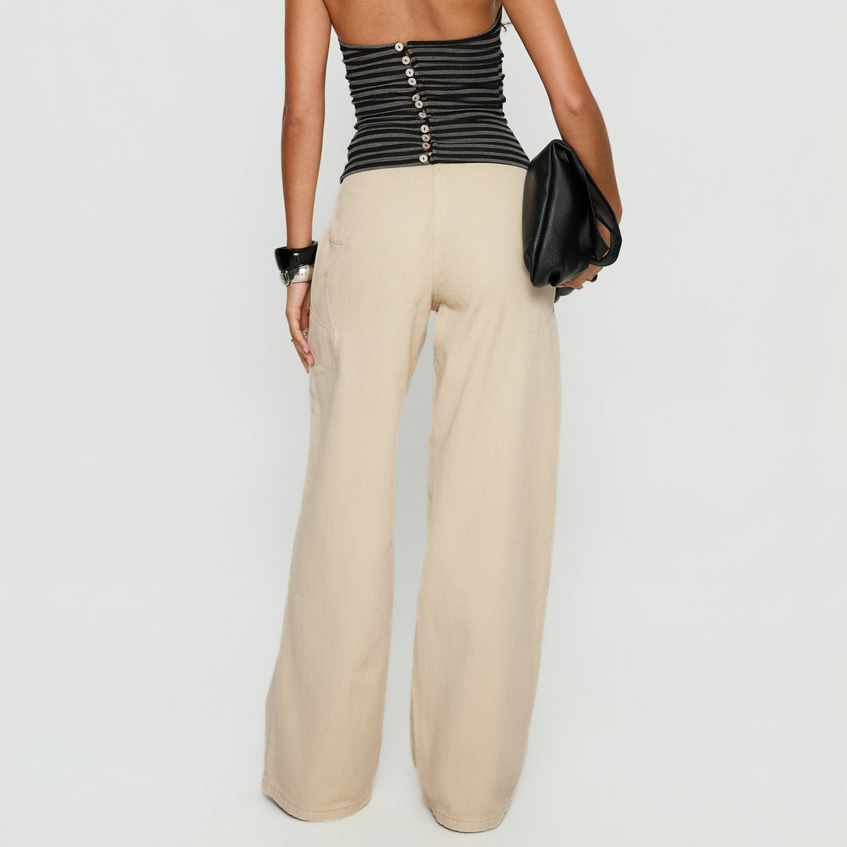 Mid Rise Wide Leg Ecru Wash Star Stitch Denim Jeans